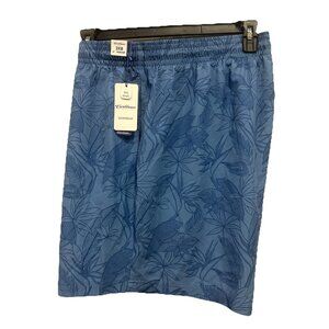 Caribbean Big & Tall 3XB Swim Trunks Mens Lined Tropical Blue Shorts 6" Inseam